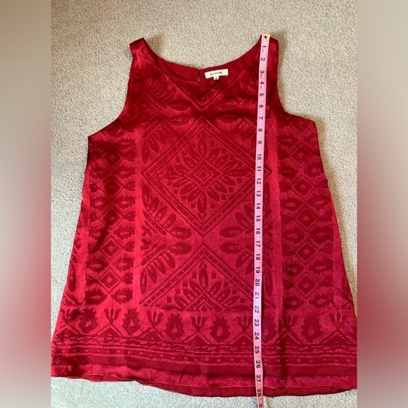 Max Studio Tunic Tank Red Women Boho Size Small to Medium Office - Picture 6 of 8